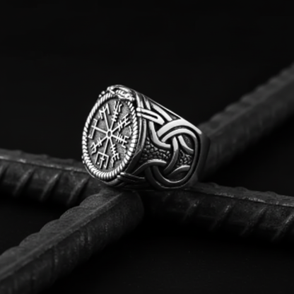 2. Vegvisir Ring - Black & White Detail